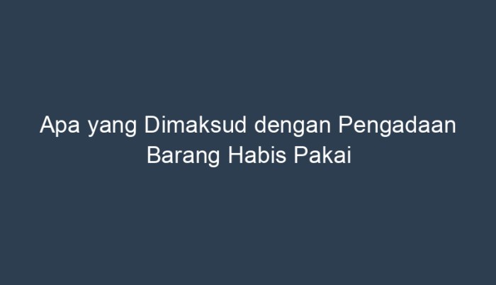 apa yang dimaksud barang habis pakai