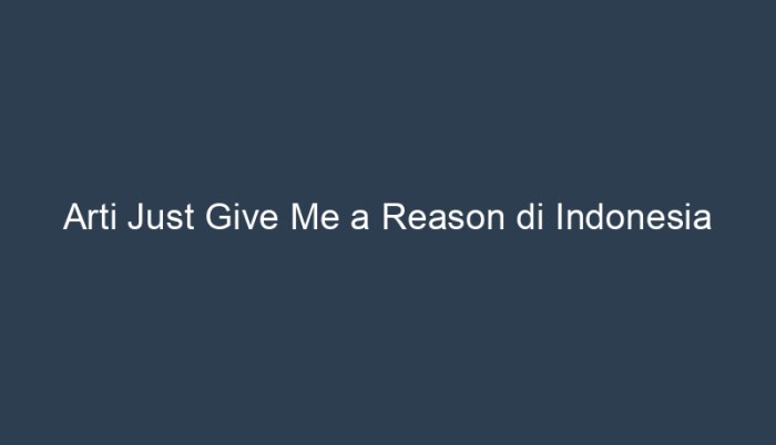 arti just give me a reason