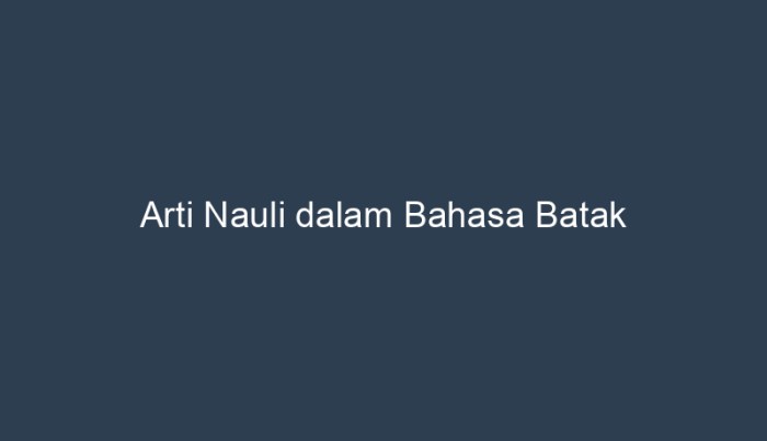 arti mauliate bahasa batak terbaru