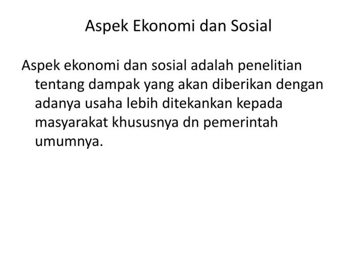 aspek ekonomi dan sosial