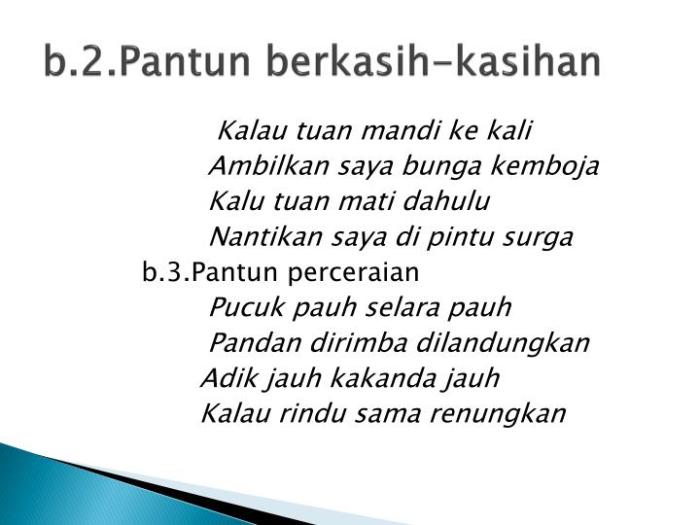 pantun berkasih kasihan contoh lama