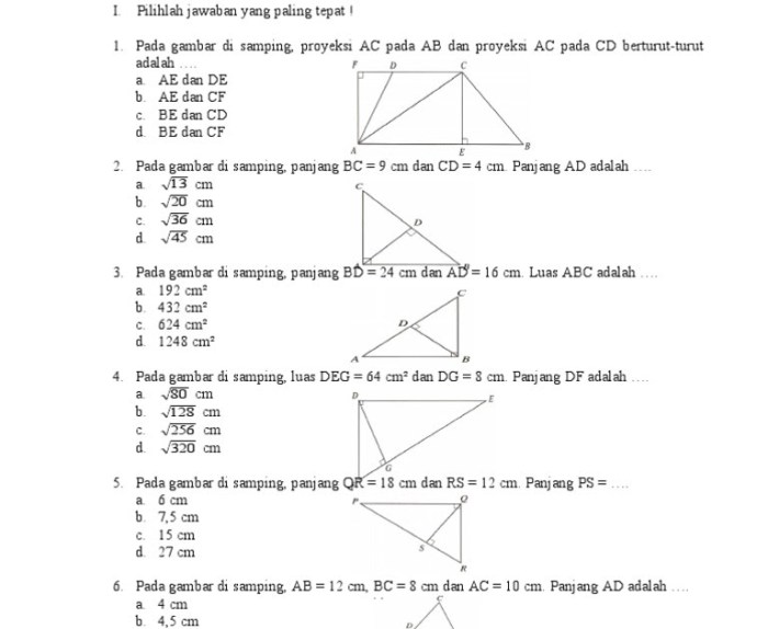 soal segiempat dan segitiga kelas 7