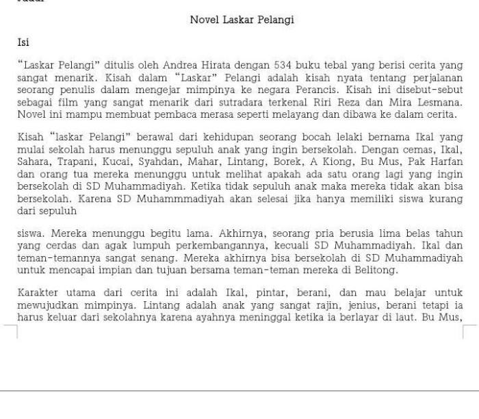 unsur ekstrinsik intrinsik sang novel pemimpi