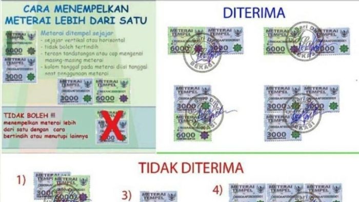 penempatan stempel yang benar