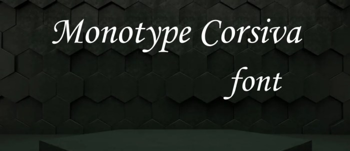 jenis font monotype corsiva terbaru