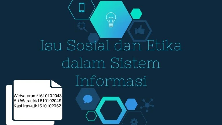 Isu sosial dan etika dalam sistem informasi