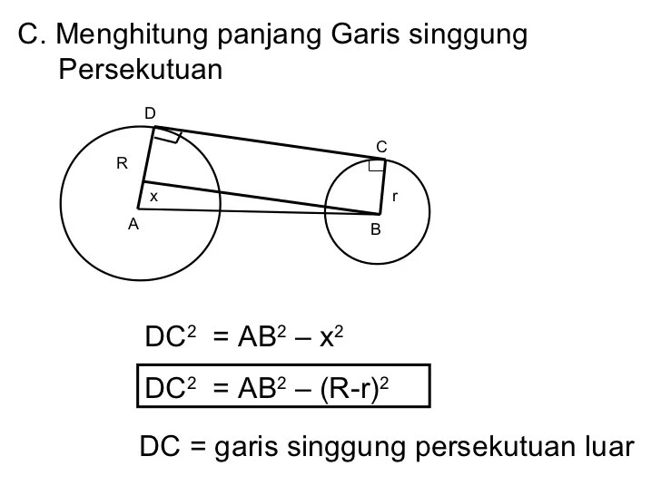 garis singgung lingkaran menentukan titik panjang melalui rumus contoh