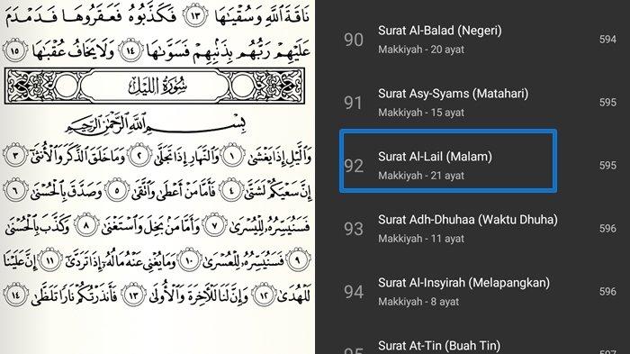 surat lail surah quran arab bacaan teks terjemahannya verses yasin khatam doa muhammadi tulisan versi