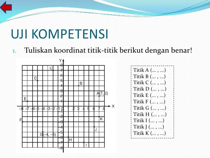 soal titik koordinat kelas 6