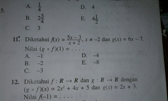 soal fungsi komposisi kelas 10 terbaru