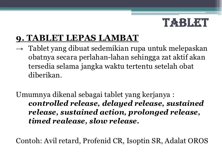 contoh tablet lepas lambat terbaru