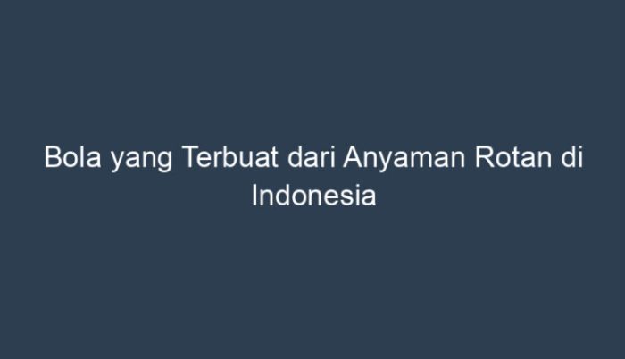 bola yang terbuat dari anyaman rotan terbaru