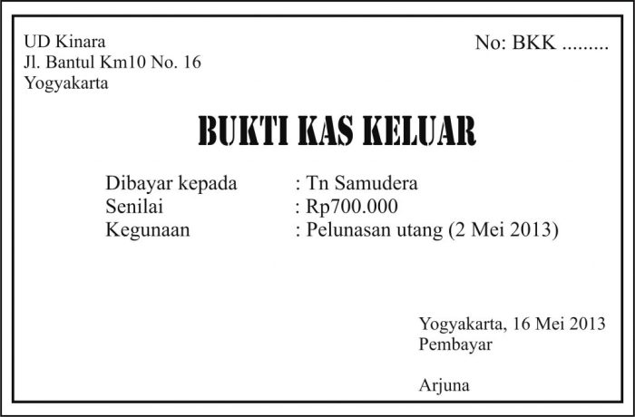 bukti transaksi internal dan eksternal terbaru