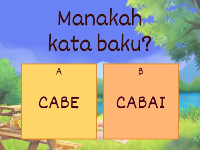 pertanyaan tentang bahasa baku terbaru