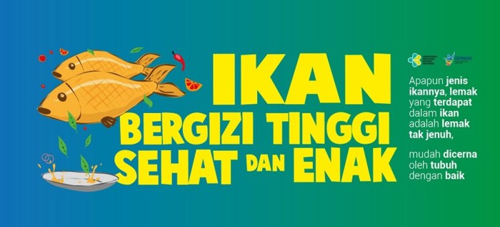 makan makanan ikan sehat iklan tema bergizi leaflet piring kemenkes lemak ayo sumber makanku berawal jenuh negeriku brosur gemar protein