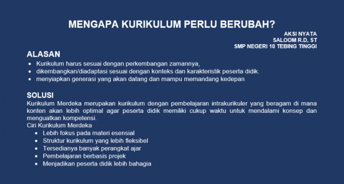 alasan kurikulum mengalami perubahan