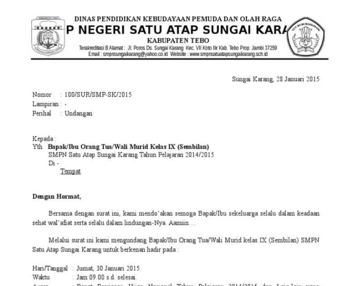 conto surat resmi basa sunda