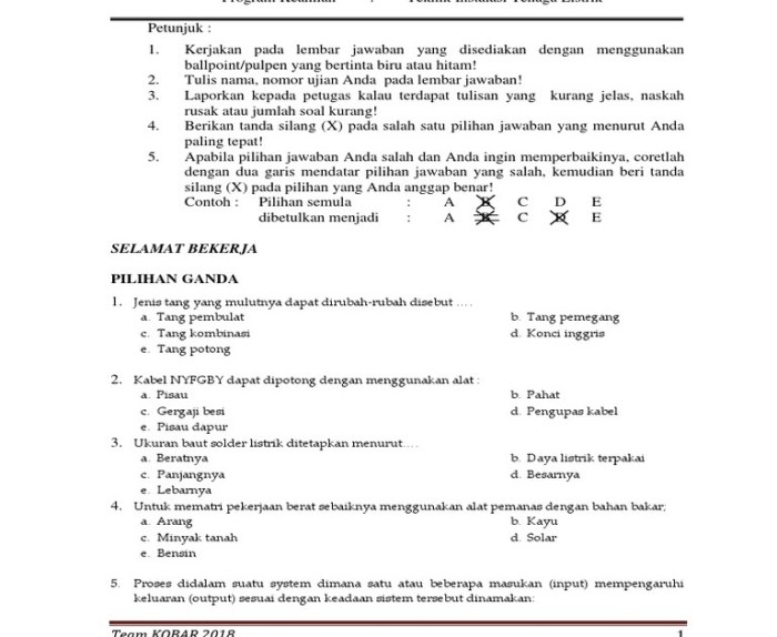 contoh soal dan jawaban keamanan pangan terbaru