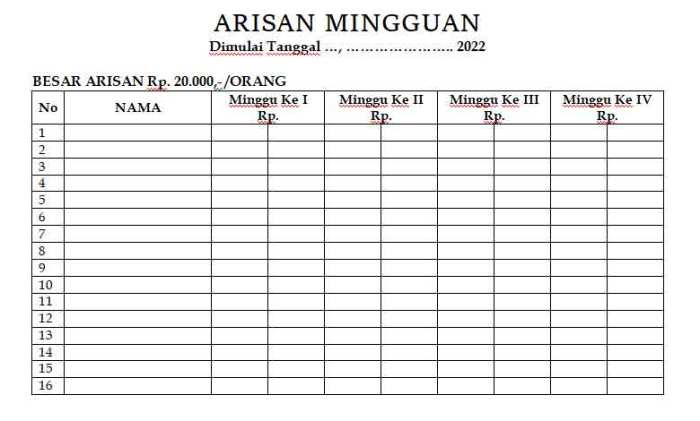 cara membuat buku arisan di buku tulis terbaru