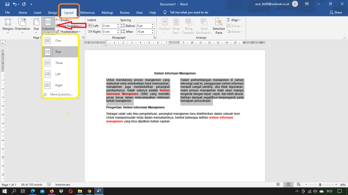 cara bikin artikel di word