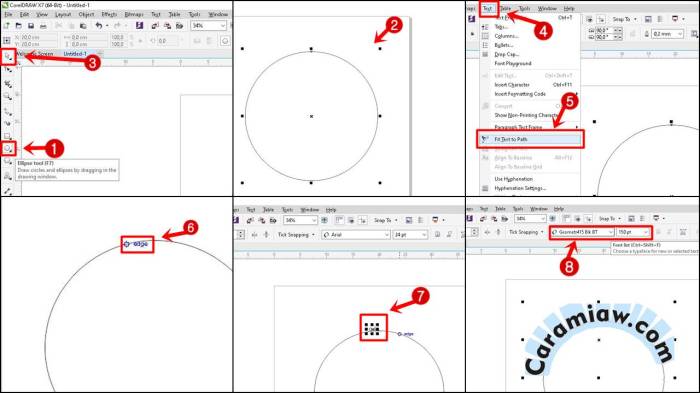 cara membuat tulisan melingkar di corel terbaru