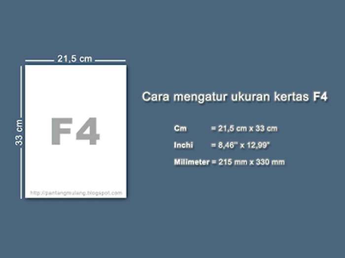 cara mengatur ukuran kertas f4 di word