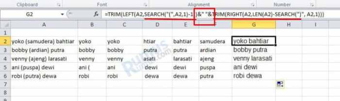 rumus menghilangkan karakter di excel terbaru