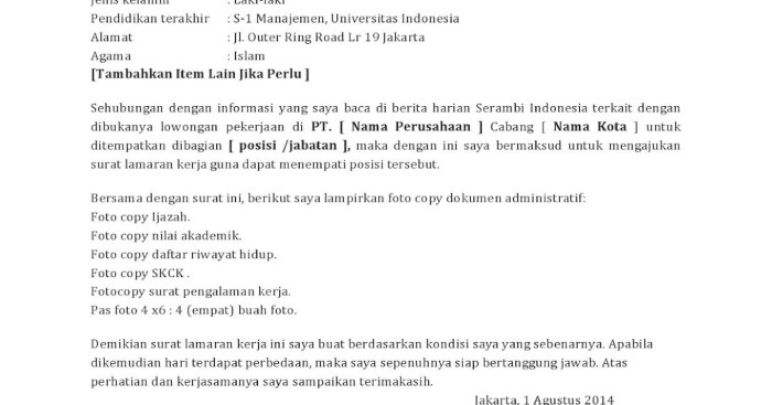 contoh surat untuk kapolri tema bebas