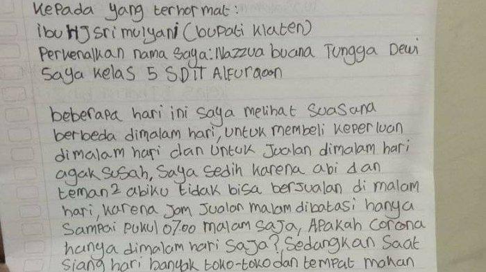 contoh surat untuk bupati dari siswa sd