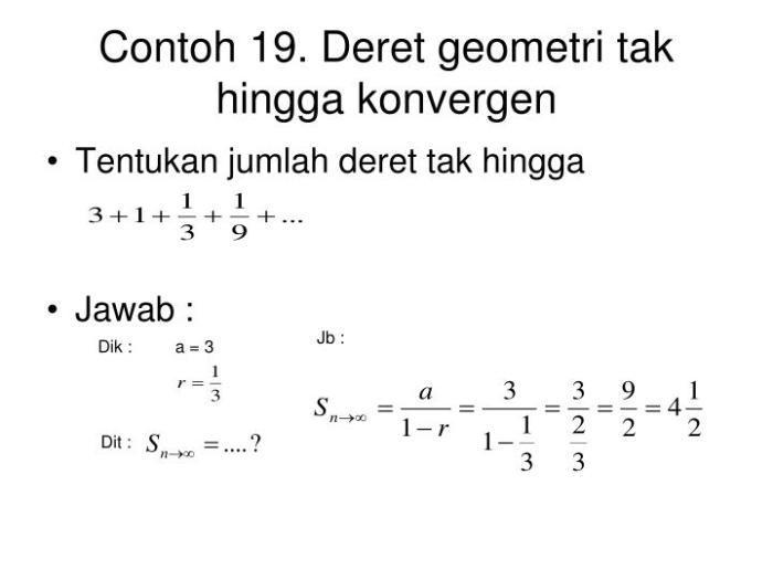 contoh soal deret konvergen dan divergen