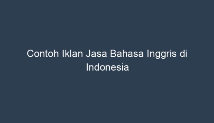 iklan jasa bahasa inggris terbaru