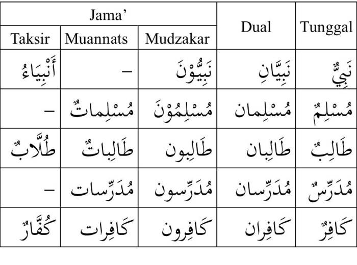 contoh isim mufrad dalam al quran