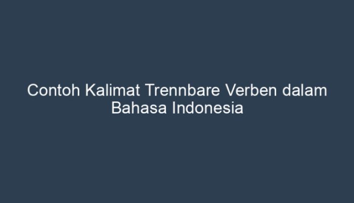 contoh kalimat trennbare verben