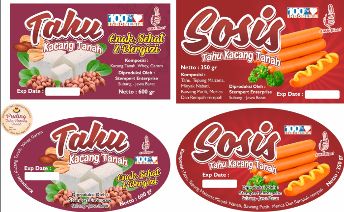 contoh gambar label makanan