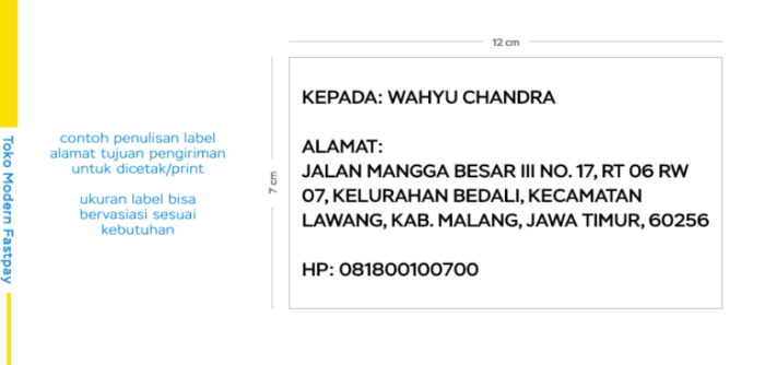 contoh alamat surat yang benar