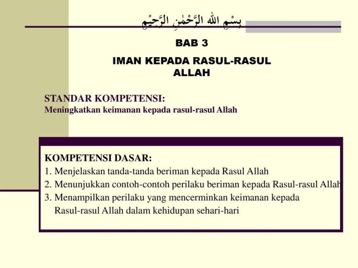 perilaku iman kepada rasul