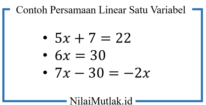 Soal linear satu persamaan