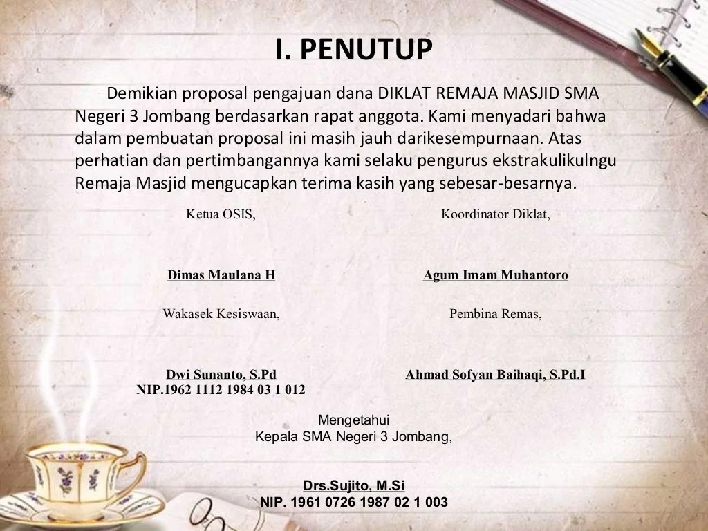 penutup laporan contoh kegiatan buku saran katapos kesimpulan typo spesial pancasila