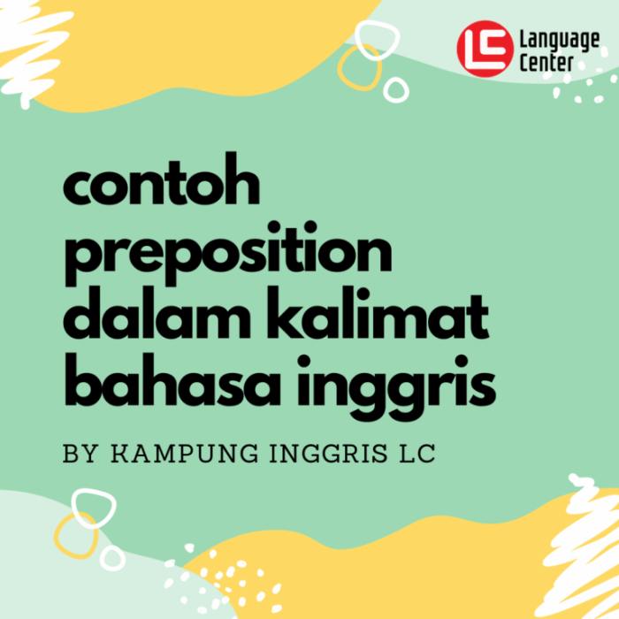 contoh kalimat preposition of place