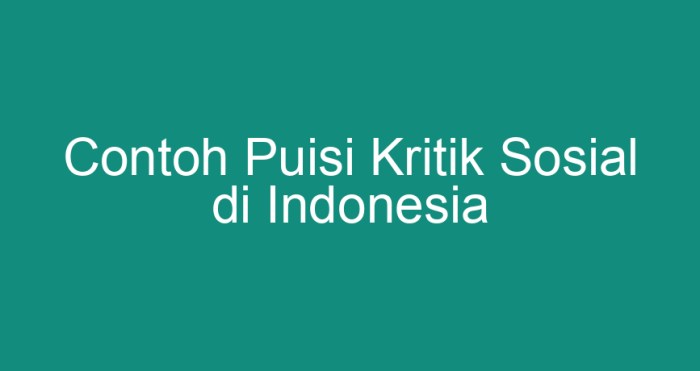 contoh puisi kritik sosial