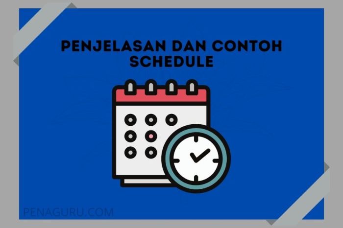 tulisan schedule yang benar terbaru