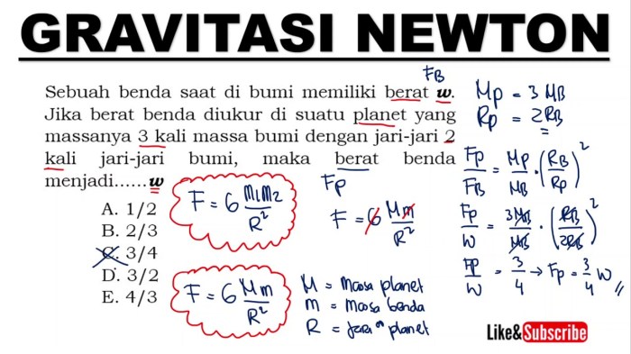 contoh soal gaya gravitasi newton terbaru