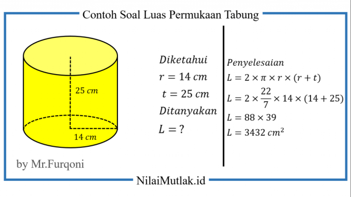 soal volume dan luas permukaan tabung terbaru