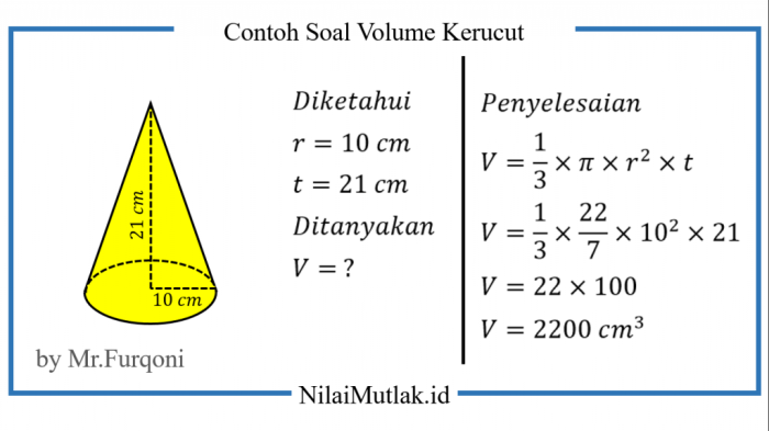 soal bangun ruang kerucut