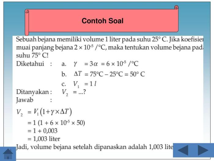 pemuaian zat cair contoh anomali rumus