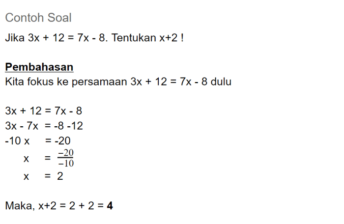 Soal persamaan linear dua variabel kelas 8