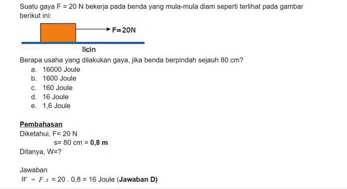 soal usaha dan energi kelas 10 terbaru