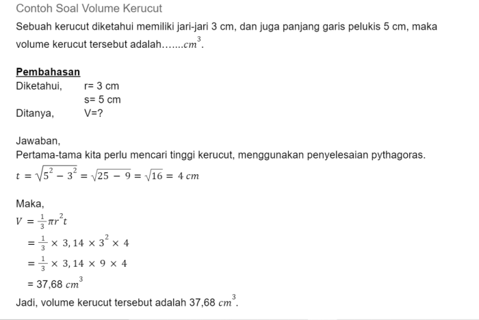 bangun soal ruang gabungan latihan cerita kerucut juragan penyelesaiannya