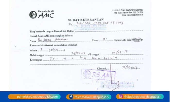 contoh surat keterangan dokter sakit