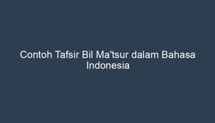 contoh kitab tafsir bil ma tsur terbaru